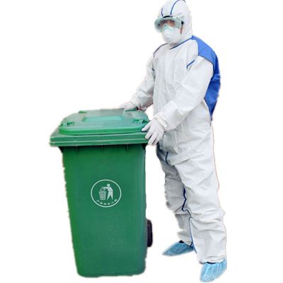 PPE 차단 보호하는 상하가 붙은 작업복 화학 제품은 병원 위험품 고양이 3세 타입 3b 4b를 가렸습니다